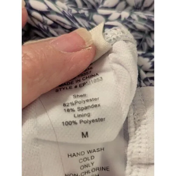 PinkBlush Blue Floral Ruffle Maternity One-Piece Swimsuit – Size M  – NWT - Picture 9 of 12